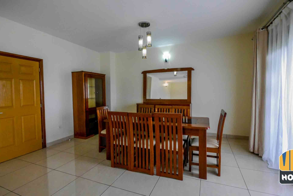 Dining area in house for rent with pool in Kibagabaga, Kigali