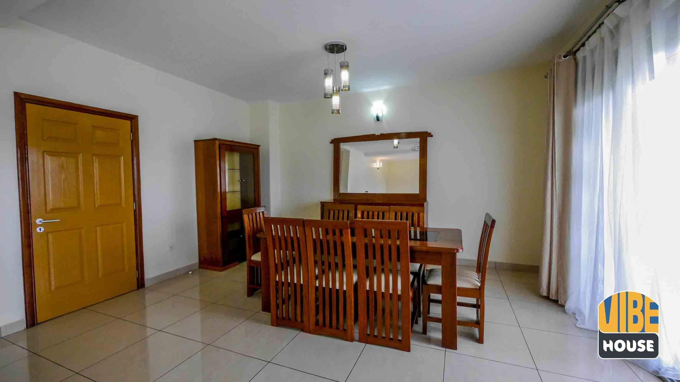 Dining area in house for rent with pool in Kibagabaga, Kigali