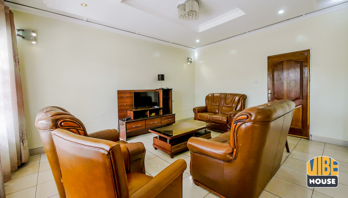 Furnished living room in house for rent in Kimihurura, Kigali