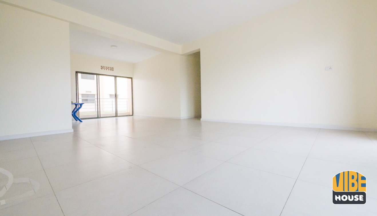 Living room area of apartment for rent in Kigali