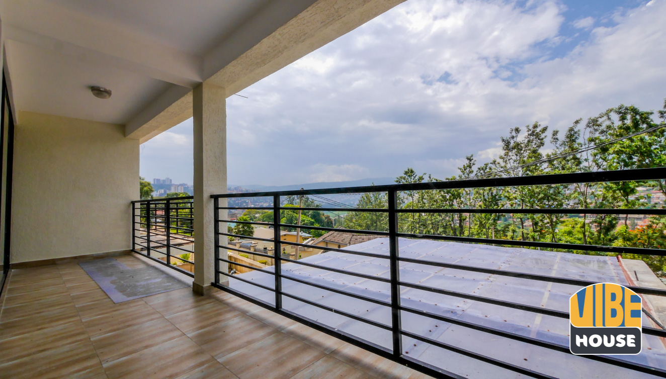 Balcony: 2-bedroom apartment for rent in Kigali